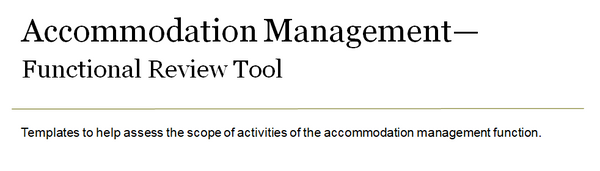 Accommodation management functional review title page.