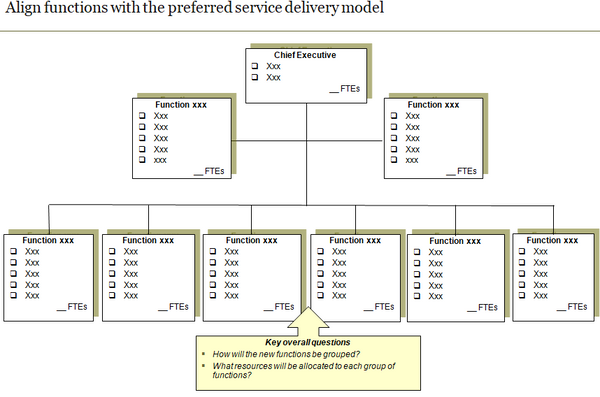 Template to align functions with the preferred service delivery model.