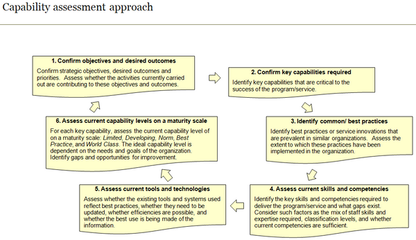 Summary chart of the capability assessment approach and the key steps.