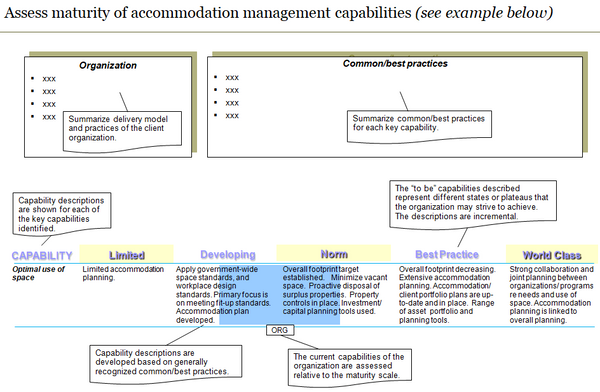 Template to help assess the capabilities of the organization by key capability.