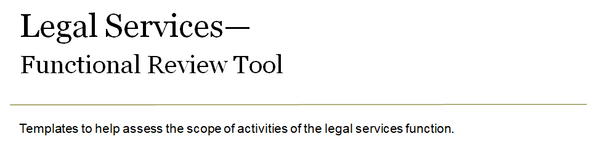 Cover page of legal services functional review tool.