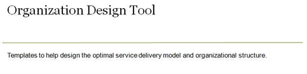 Cover page of generic organization design tool.