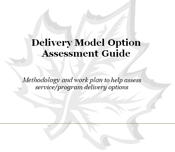 Cover page of the Delivery Model Option Assessment Guide.