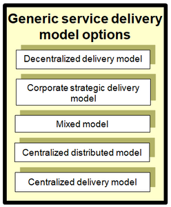 Examples of potential delivery model options in the public sector.