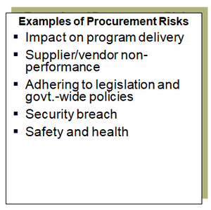 This summary chart provides examples of procurement risks.