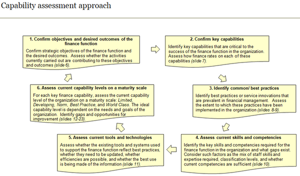 Summary chart of finance capability assessment approach.