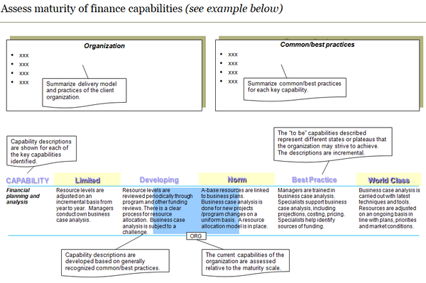 Finance example of capability assessment.