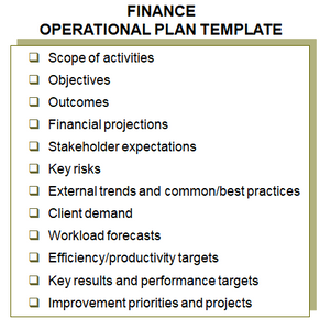 Finance Operational Planning Template (6 pages)