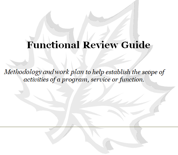 The title page of the Functional Review Guide.