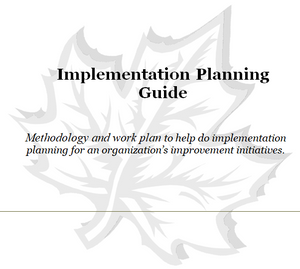 Cover page of the implementation planning guide.