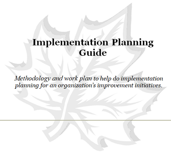 Cover page of the implementation planning guide.