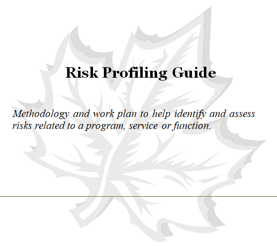 Cover page of the risk profiling guide.